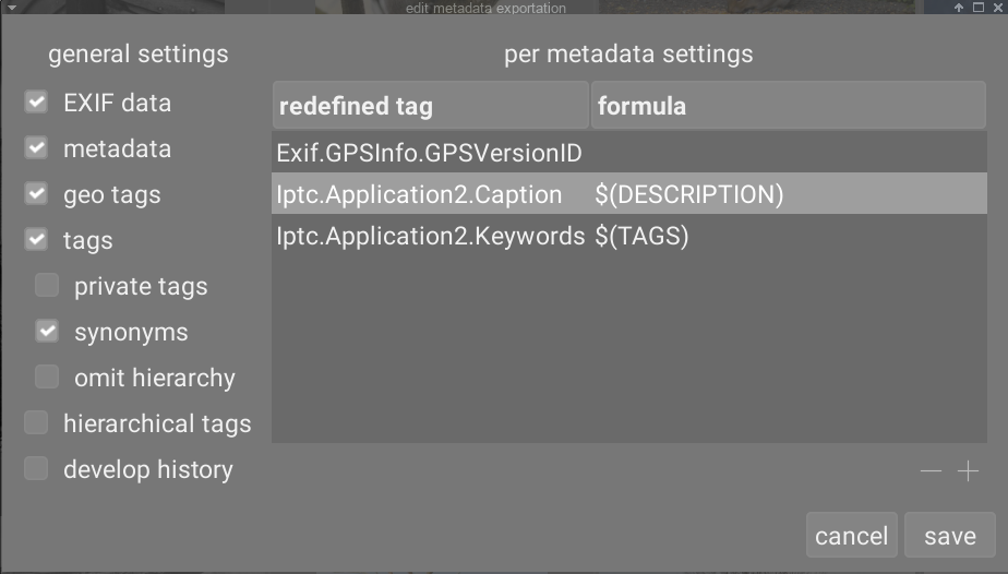 metadata configuratie